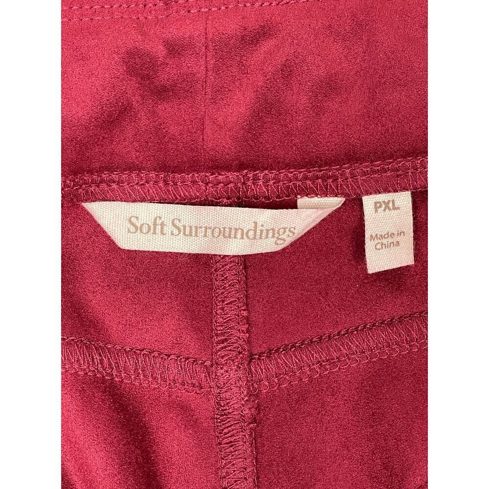 Soft Surroundings Faux Suede Pull On Bootcut Pants Moroccan Red XL Petite NEW - Picture 3 of 11